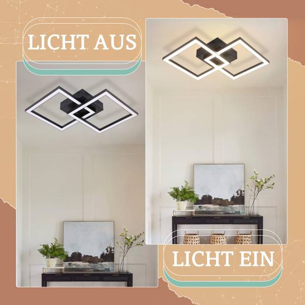 LED Deckenleuchte Harrington Schwarz
