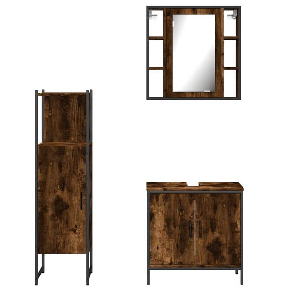 Meubles de bain 3033727 lot de 3 Marron - Bois manufacturé - 16 x 60 x 60 cm