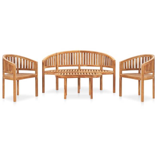 Garten-Lounge-Set 3059962 (4-teilig) Braun - Teakholz - 50 x 45 x 90 cm