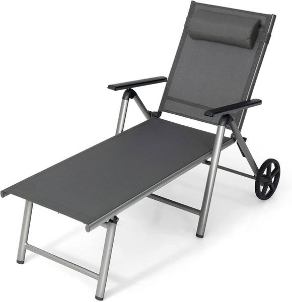 Ligbed ZB32622NL grijs - metaal - 66 x 79 x 173 cm