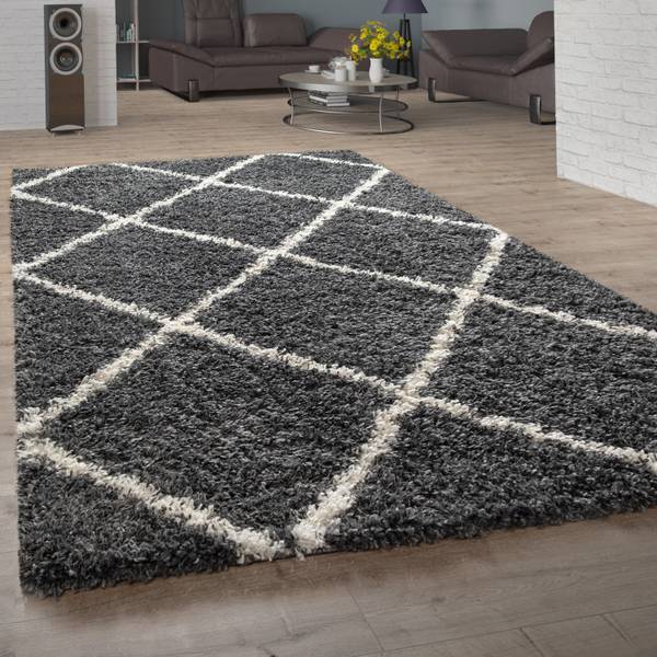 Hochflor-Teppich Kalmar 441 Anthrazit - 160 x 160 cm
