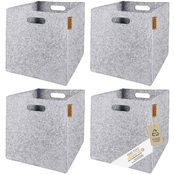 Aufbewahrungskörbe 4er-Set Grau