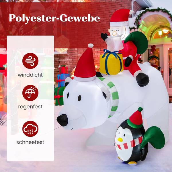 Aufblasbarer Weihnachtsmann FF32231PQDE Weiß - Kunststoff - 70 x 210 x 230 cm