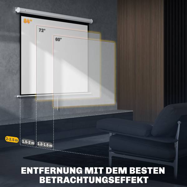 Beamer Leinwand 001-023V00WT Weiß - Kunststoff - 8 x 138 x 181 cm