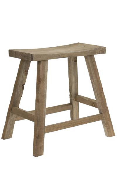 Hocker RAMY Braun - Massivholz - 24 x 50 x 47 cm