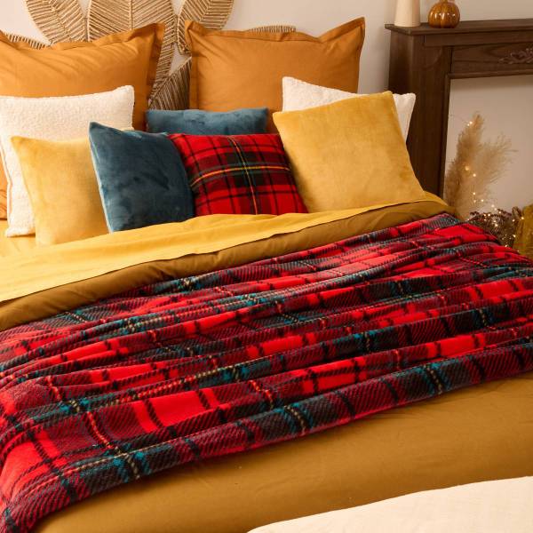 Plaid BRODY Rouge - Textile - 230 x 1 x 180 cm