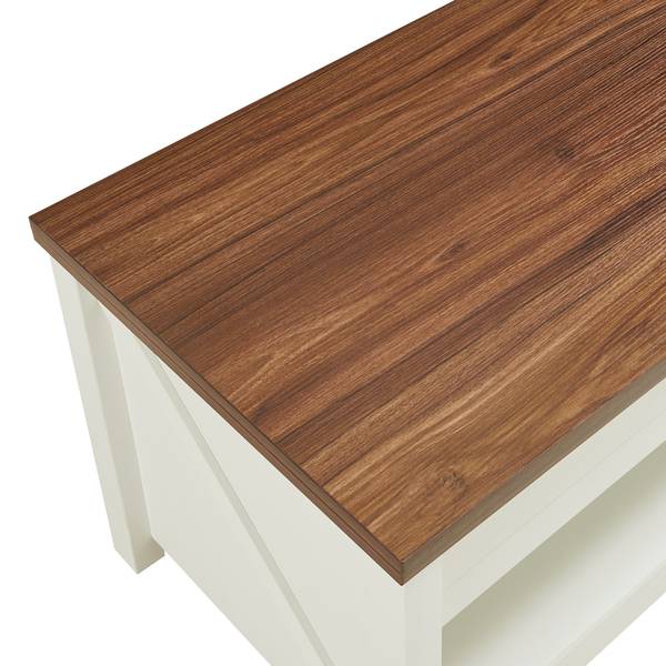 Table basse Kasama Marron - Blanc - Bois manufacturé - 55 x 54 x 110 cm
