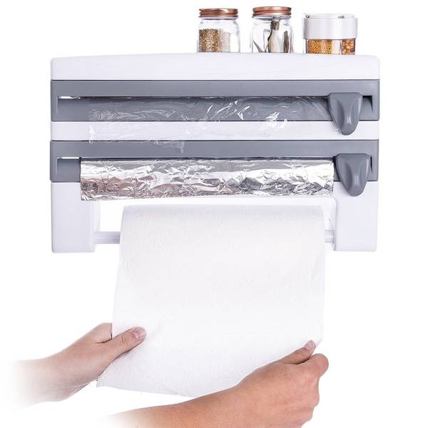 Folienspender 154001 Weiß - Kunststoff - 8 x 25 x 38 cm