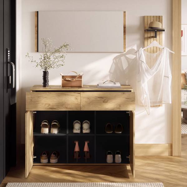 Garderobenset NATZOOM443(3er Set) Braun - Holzwerkstoff