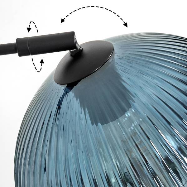 Stehlampe Cesaro Blau - Metall - Stein - 39 x 22 x 72 cm