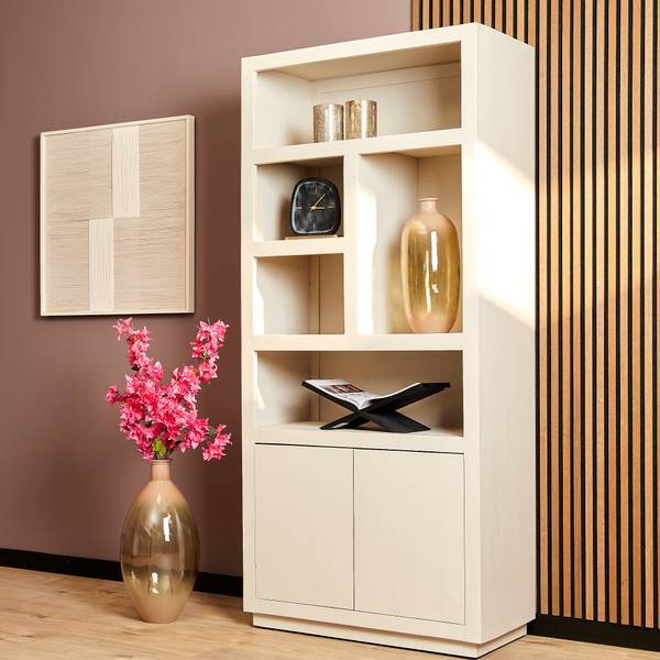 Regal BRUSSEL Beige - Massivholz - 90 x 200 x 45 cm