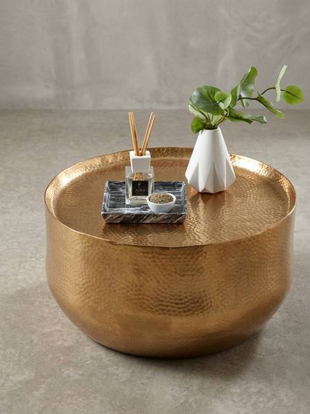 Couchtisch ANIENE mit Hammerschlag Gold