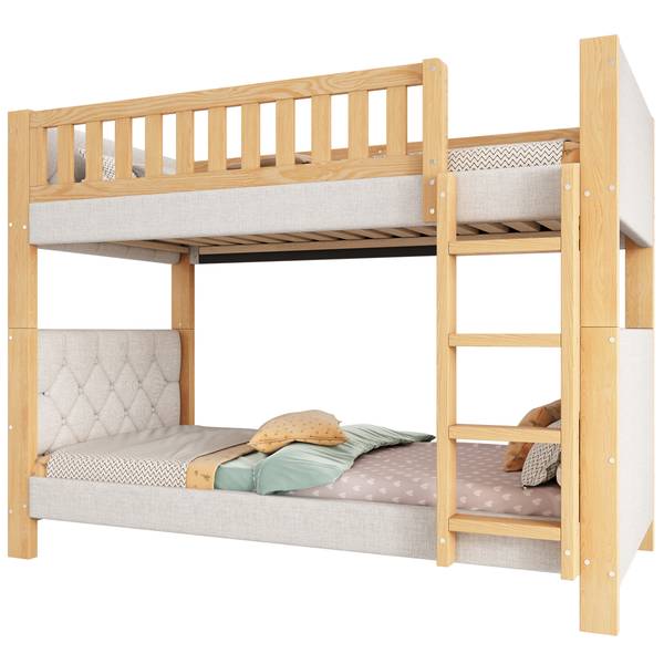Etagenbett AtticWoody Ⅰ Braun - Holzwerkstoff - 95 x 154 x 209 cm