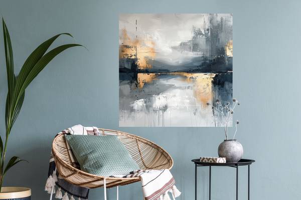WANDTATTOO Abstrakte Kunst Grau - Polypropylen - 50 x 50 x 1 cm