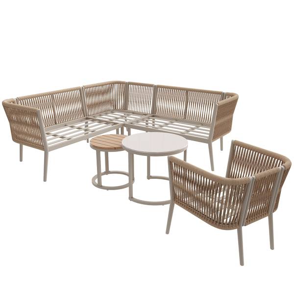 Gartenlounge-Set Gaia Ⅱ（6-tlg） Beige