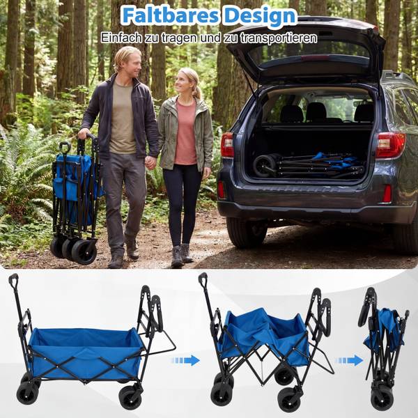 Bollerwagen ZB34140 Blau - Metall - 57 x 110 x 120 cm