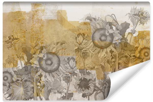 Fototapete SONNENBLUMEN Pflanzen Retro 520 x 318 x 318 cm