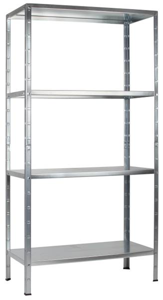 Standregal mit 4  Ebenen Silber - Stahl - 80 x 180 x 40 cm