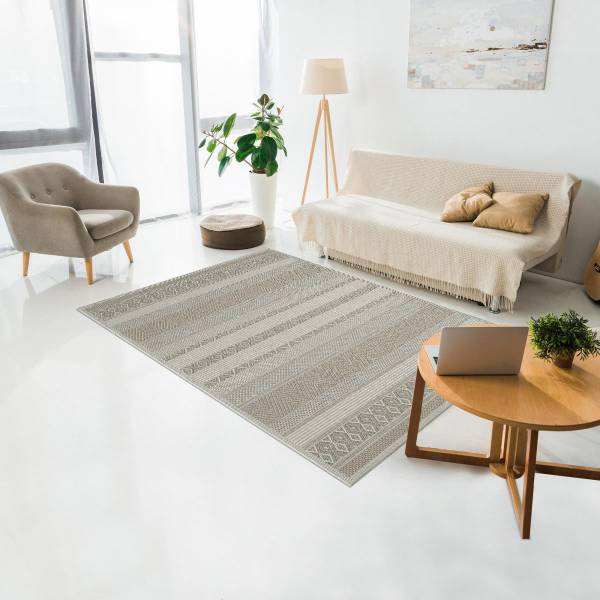 Tapis exterieur CANCUN EX Beige - Matière plastique - 67 x 1 x 180 cm