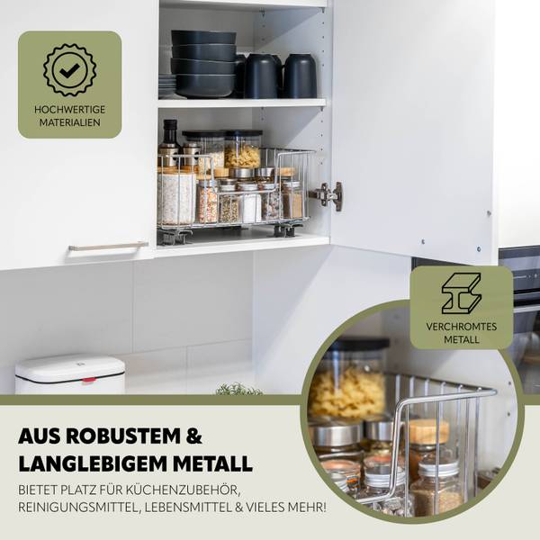 Korbauszug 60128 2er Set Silber - Metall - 40 x 20 x 29 cm