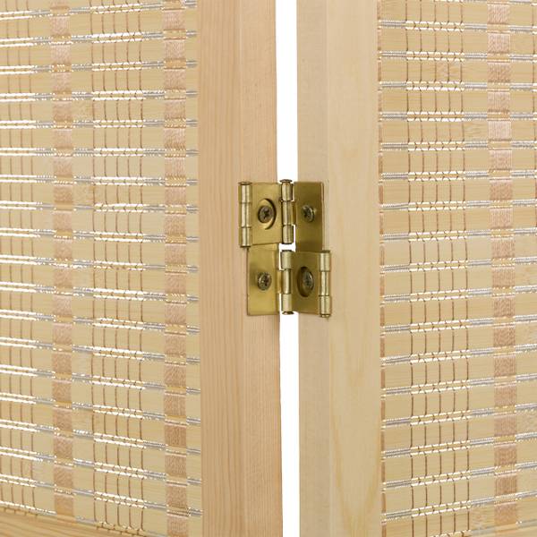 Bambus Paravent 4-teilig Braun - Holzverbundwerkstoff - 182 x 180 x 2 cm