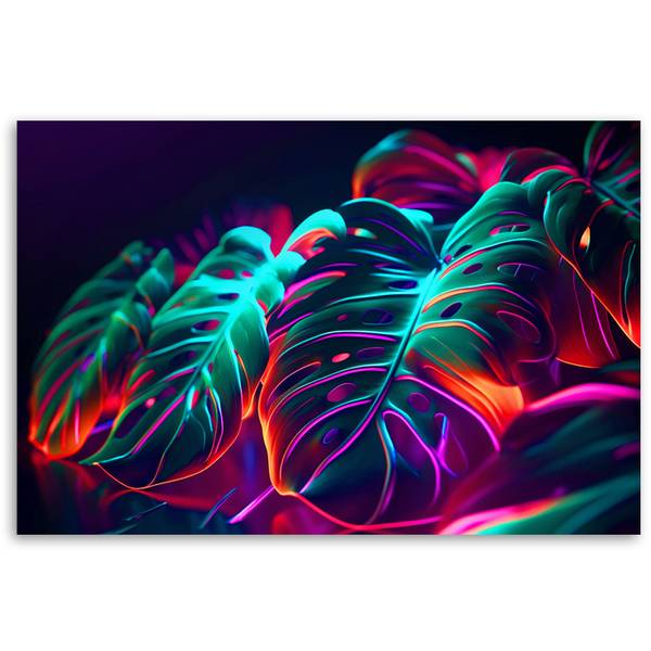 Wandbild Monstera Blätter futurish 120 x 80 cm