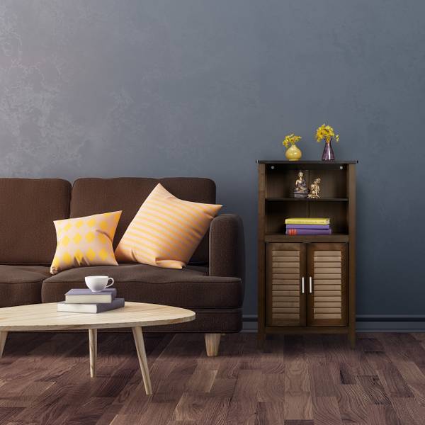 Badezimmerschrank dunkelbraun LAMELL Braun - Silber - Holzverbundwerkstoff - 26 x 92 x 50 cm