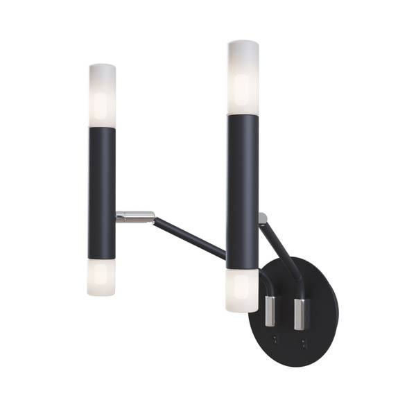 Wandleuchte Modern Vab Schwarz - Stahl - 49 x 35 x 25 cm