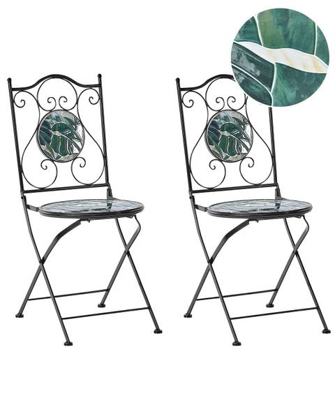 Gartenset COZZANA 2-tlg Schwarz - Grün - Metall - 40 x 90 x 45 cm