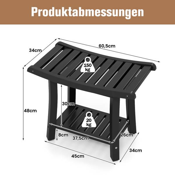 Duschbank NM9071 Schwarz