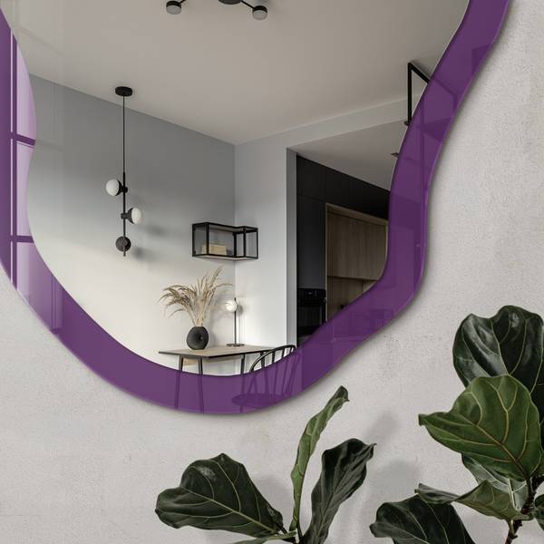 Wandspiegel Purpura fortis Violett - Glas - 52 x 97 x 0 cm