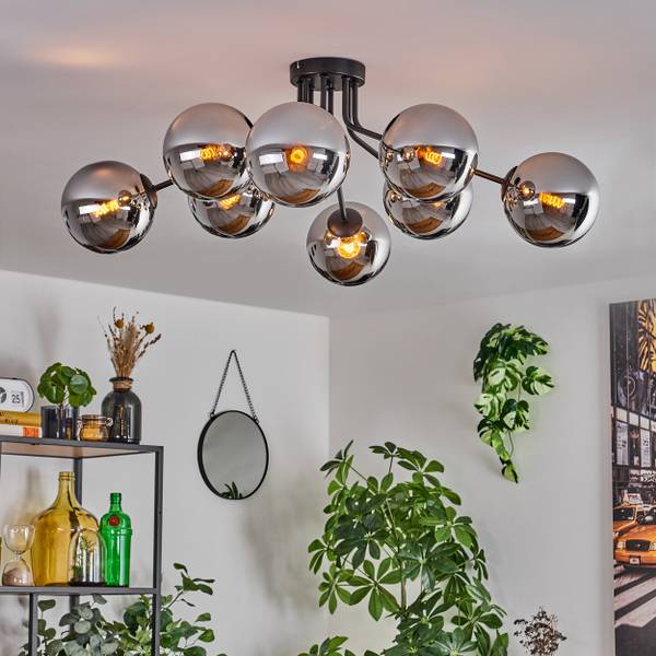 Deckenleuchte Fossobiubo Silber - Aluminium - Klarglas - 100 x 29 x 100 cm