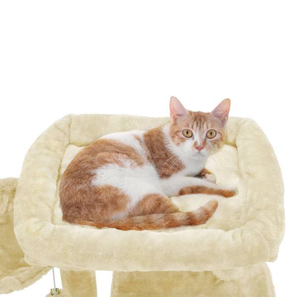 Katzenbaum Mbabane Beige - Textil - 48 x 96 x 48 cm