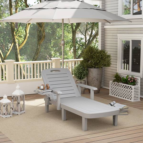 Sonnenliege 84G-789V00LG Grau - Kunststoff - 79 x 88 x 158 cm