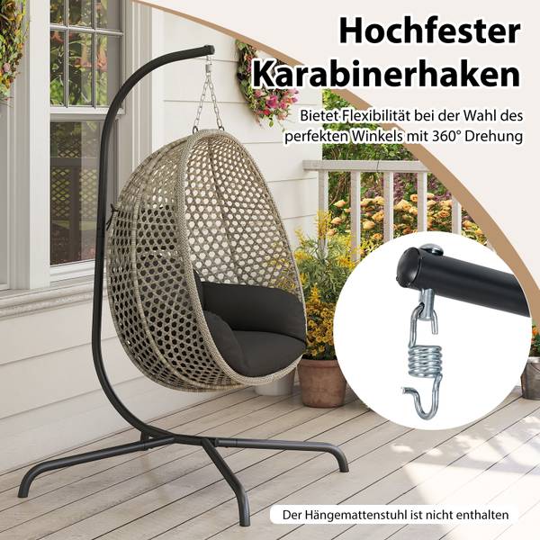 Hängemattenständer ZB34843-MDE Schwarz - Metall - 105 x 197 x 106 cm