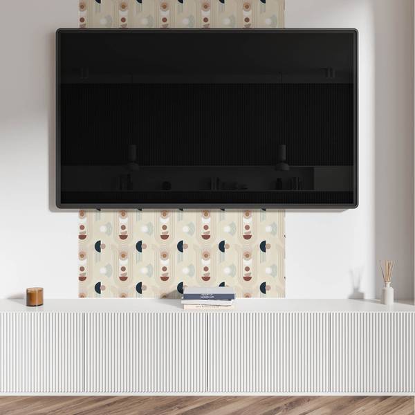 Vinylfliese LinienFormen 20er-Set Beige - Vinyl - 20 x 20 x 1 cm