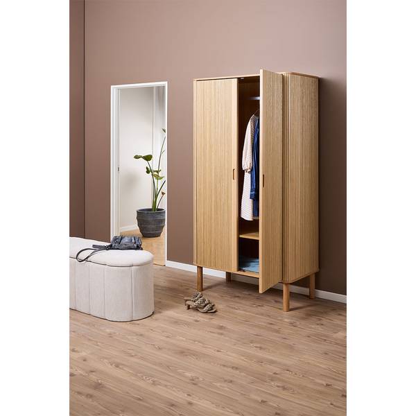 Kleiderschrank Langley Braun - Holzwerkstoff - Holz teilmassiv - 100 x 200 x 55 cm