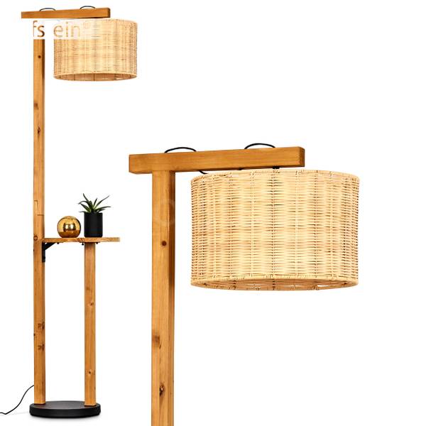 Stehlampe Carini Beige - Schwarz