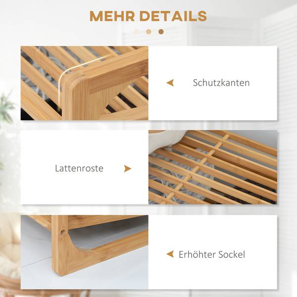 Schuhregal 837-319V00ND Braun - Bambus - 33 x 51 x 76 cm