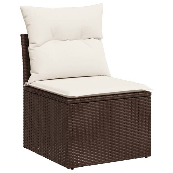 Garten-Lounge-Set 3036778-1 7-teilig Braun - Weiß - Polyrattan - 62 x 69 x 62 cm
