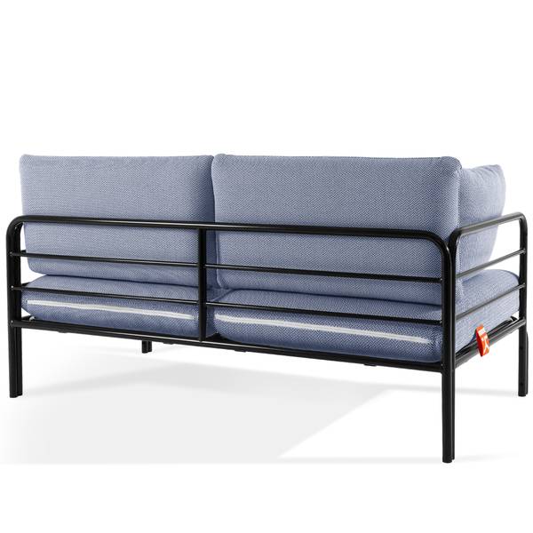 Garten-Sitzgruppen RAMBE, 4er Set Anthrazit - Marineblau - Weiß