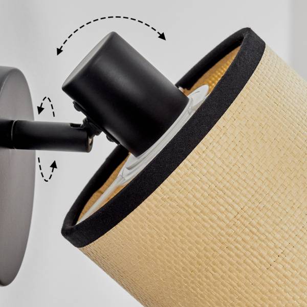 Wandleuchte Tamarispa Beige - Schwarz - Metall - 13 x 12 x 13 cm