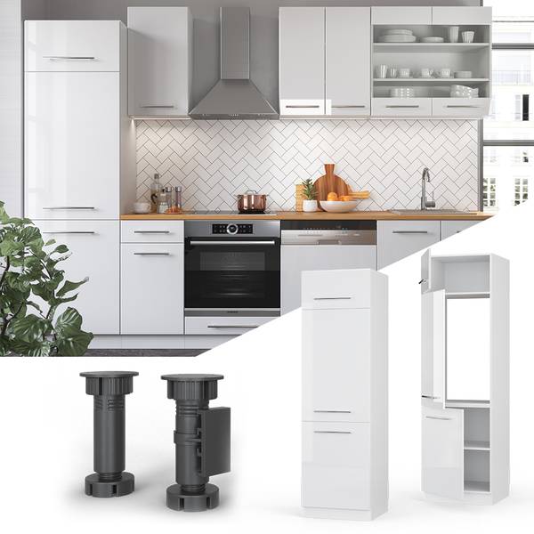 Armoire pour frigo Fame-Line 33531 Blanc brillant - Blanc