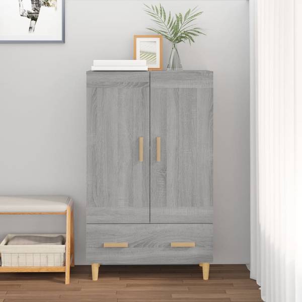Highboard DE423 Grau - Massivholz - 70 x 115 x 31 cm