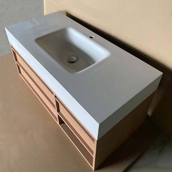 Waschbecken RW720JG-120 4er Set Braun - Glas - 55 x 15 x 120 cm