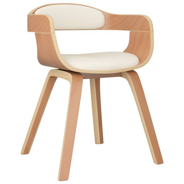 Chaise de salle à manger 3012988-1 Blanc crème - Marron clair