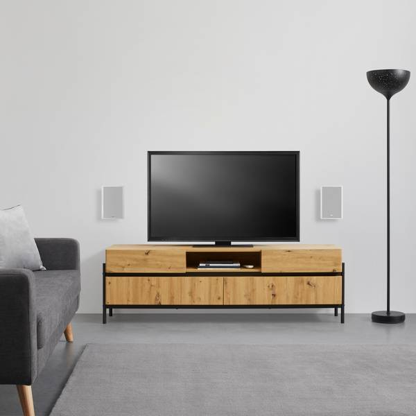 TV-Element JASMINA Schwarz - Braun - Metall - Holz teilmassiv - 175 x 54 x 42 cm