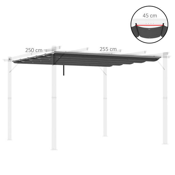 Ersatzdach 84C-372V00CG Glas Grau - 255 x 250 cm