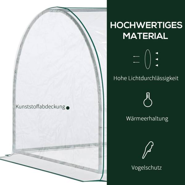 Gewächshaus CO215 Kunststoff - 100 x 80 x 250 cm