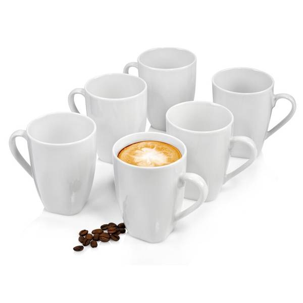 Koffiemokken Bilgola 6-delig wit - porselein - 33 x 11 x 9 cm
